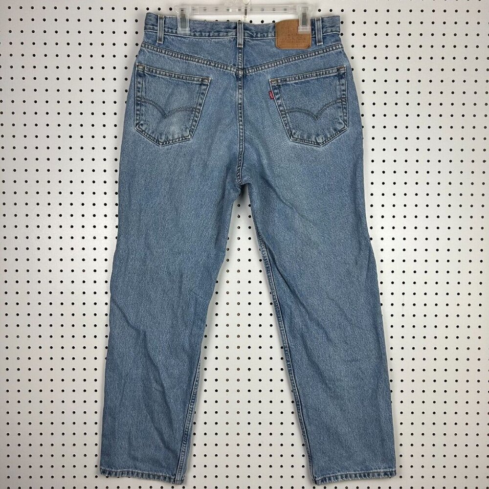 Levi's 550 Light Wash Blue Jean 34x30 Vintage 90s Relaxed Fit Faded Straight Cut